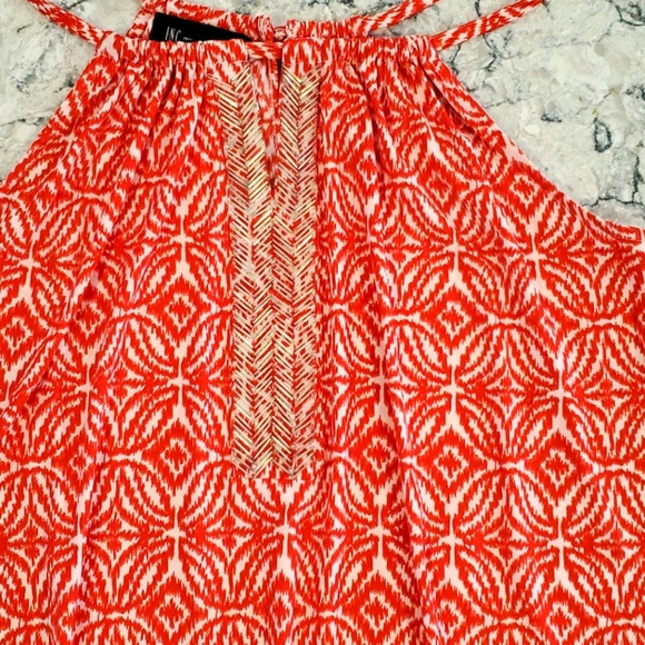 INC International Concepts Tops - INC red/white top with silver embellishment